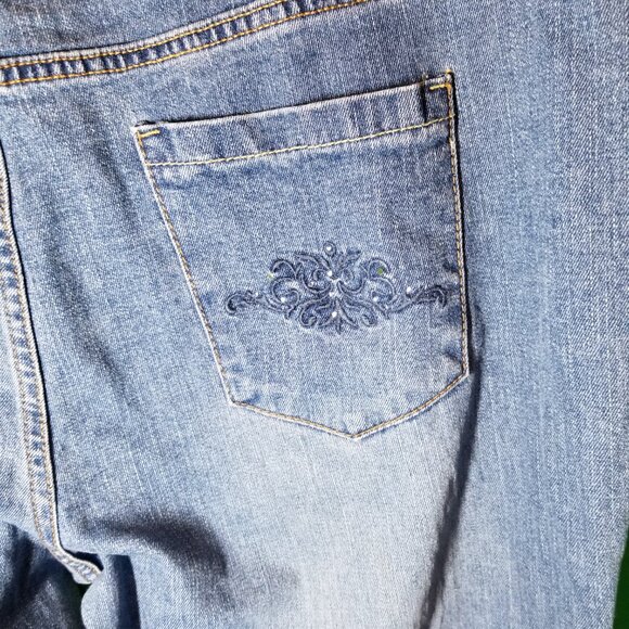 Dear AB Jean Women Size 20 Bootcut Embroidered Cowgirl Dudette Dudess Med Wash - Picture 6 of 9